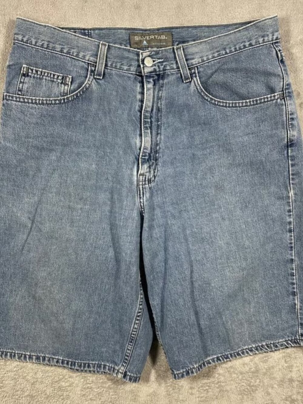Men's Baggy Denim Shorts Size 3 Blue Vintage Style